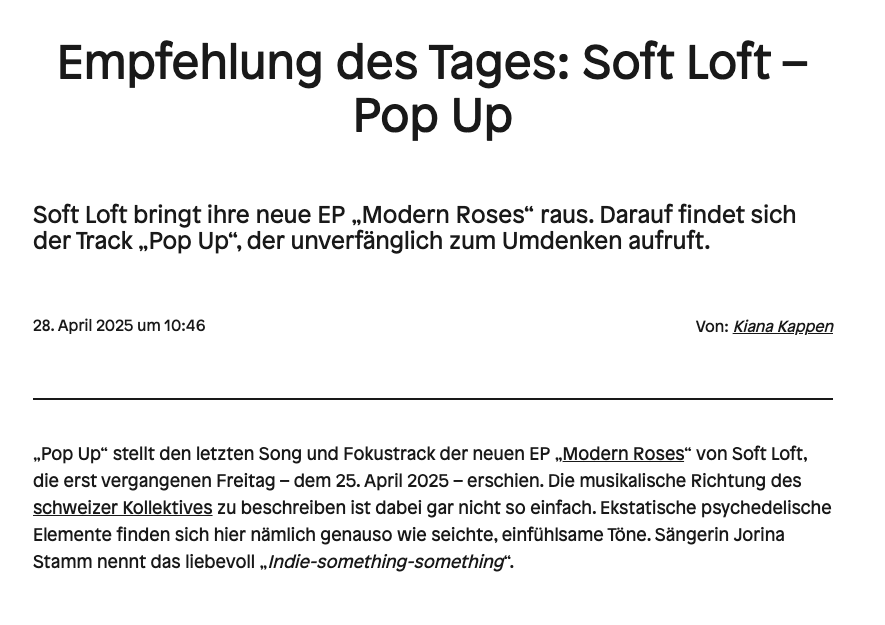 DIFFUS Magazine: Empfehlung des Tages (DE)